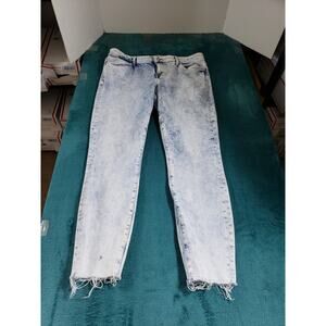Tommy Hilfiger Jeans Size 14 Womens Blue Pants Stretch Mid Rise Fray Hem Ankle